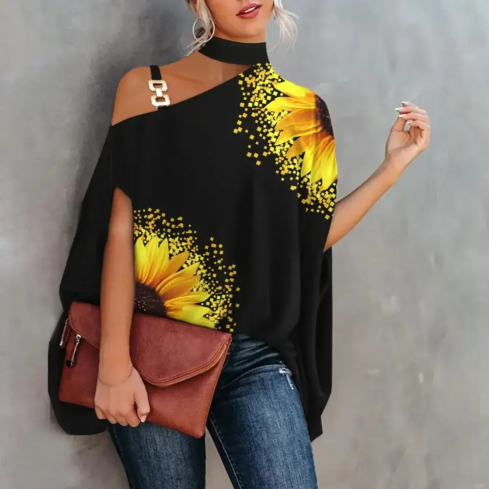 White Slant Collar Loose Top with Brown Crossbody Bag - Image 13