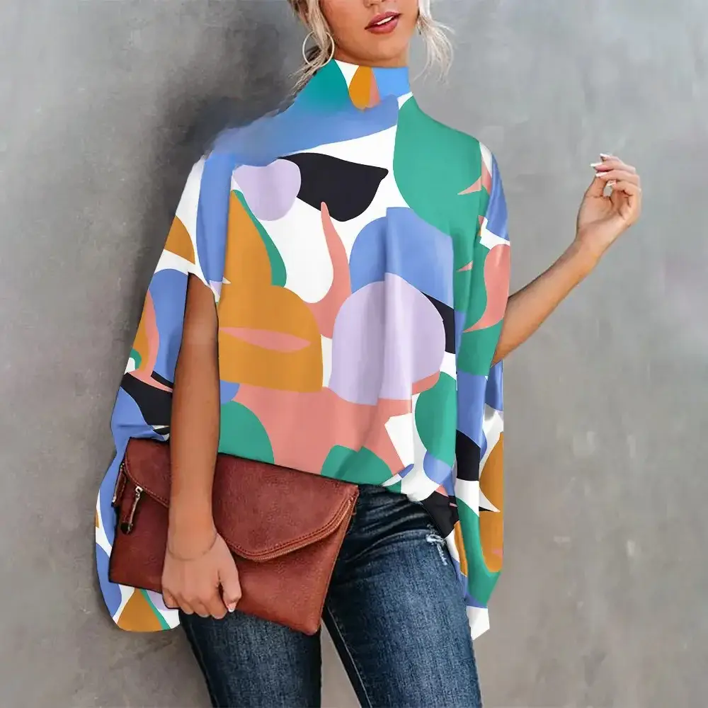 White Slant Collar Loose Top with Brown Crossbody Bag - Image 19