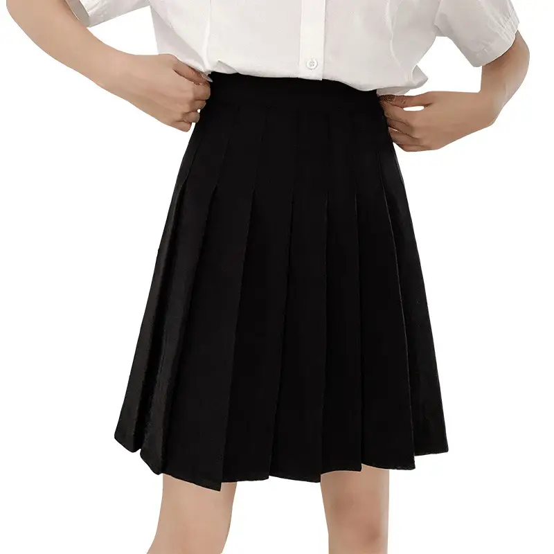 Black Pleated Skirt Women 2024 New