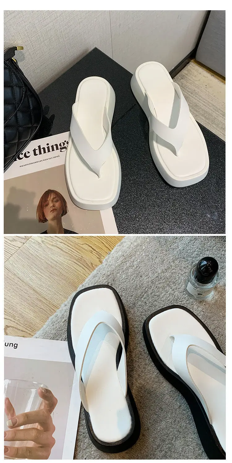 Women Black Korean Muffin Flip Flops Thick Sole 2023 — feature 14