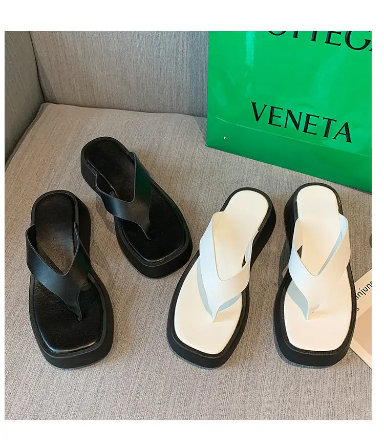 Women Black Korean Muffin Flip Flops Thick Sole 2023 — feature 15