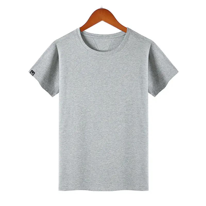 Men Summer Base Cotton Crewneck T-Shirt Pink - Image 3