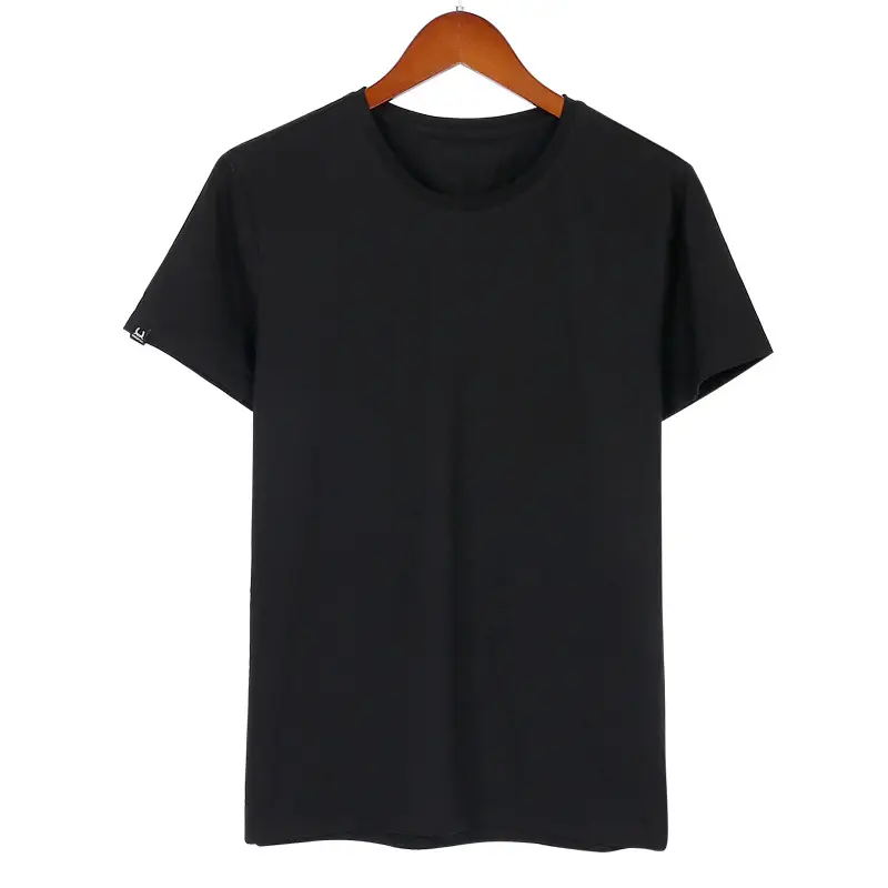 Men Summer Base Cotton Crewneck T-Shirt Pink - Image 4
