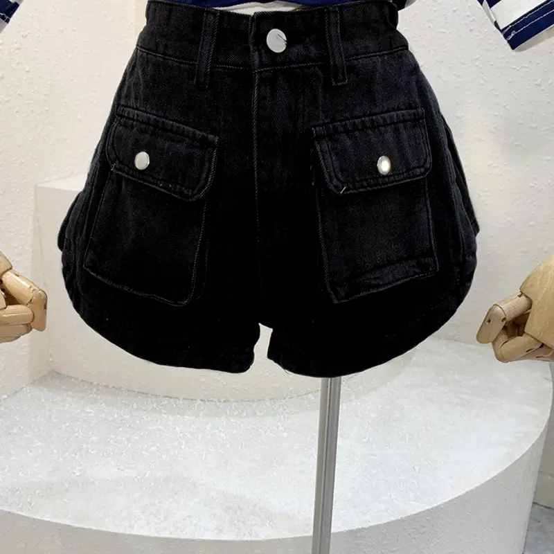 Women Denim Shorts 2022 Summer Slimming High Waist - Image 2