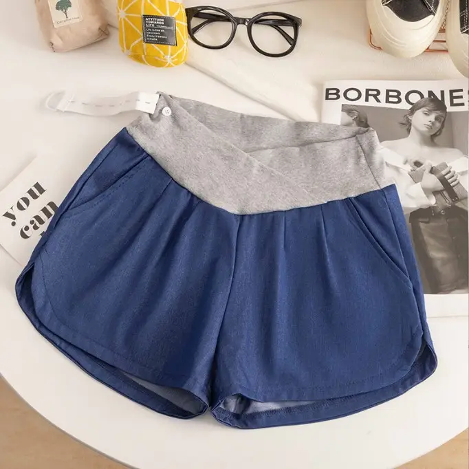 Maternity Pants 2025 Summer Grey Wide Leg Plus Size - Image 3