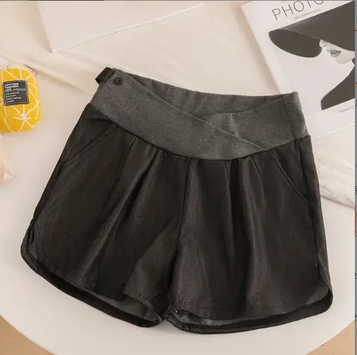 Maternity Pants 2025 Summer Grey Wide Leg Plus Size - Image 5