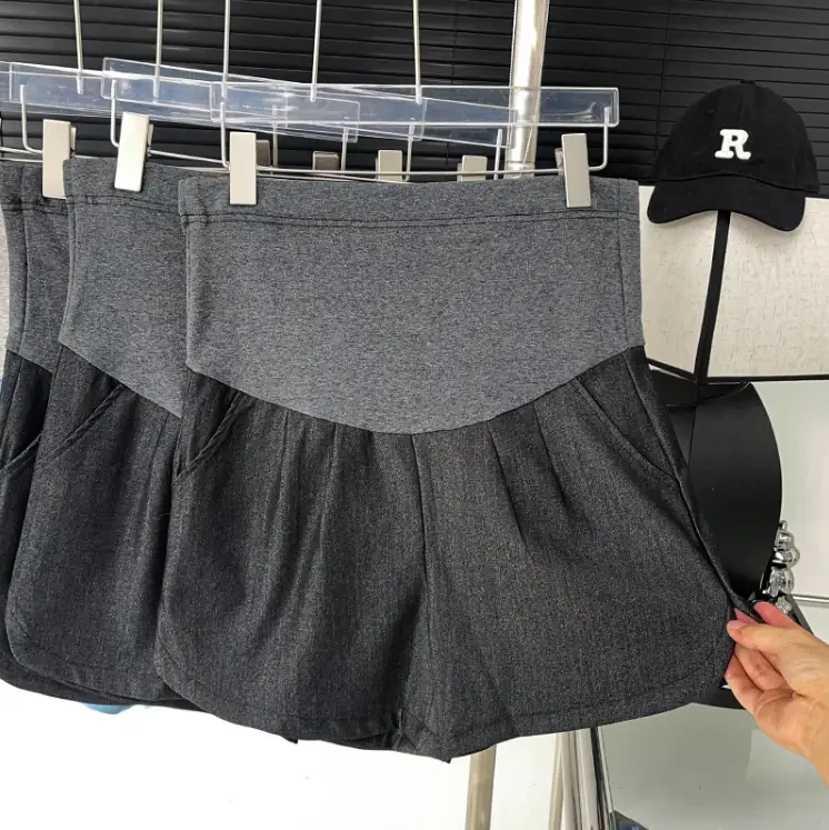 Maternity Pants 2025 Summer Grey Wide Leg Plus Size - Image 6