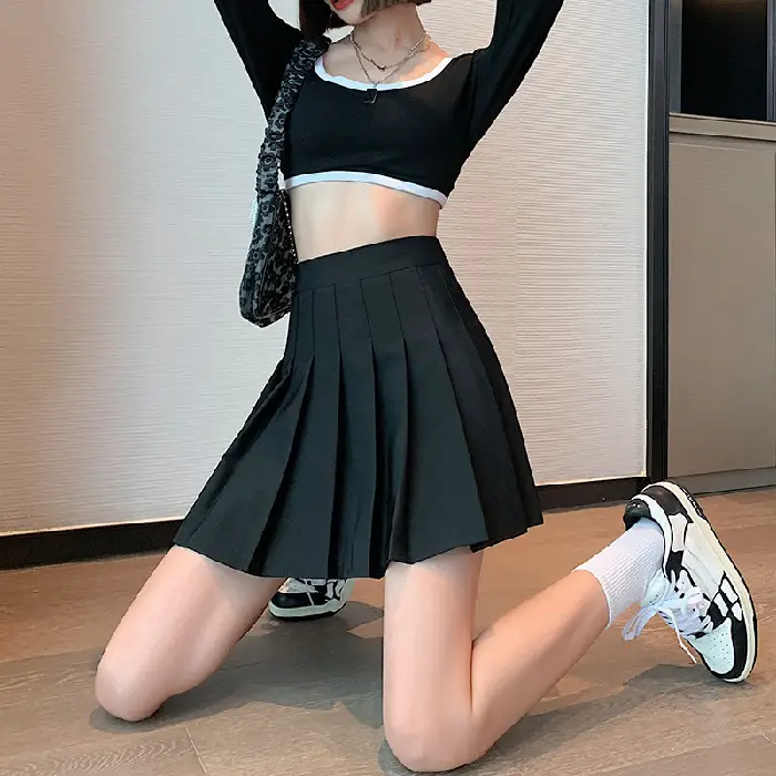 Women Pleated Skirt Summer 2022 High Waist Slimming - Image 2