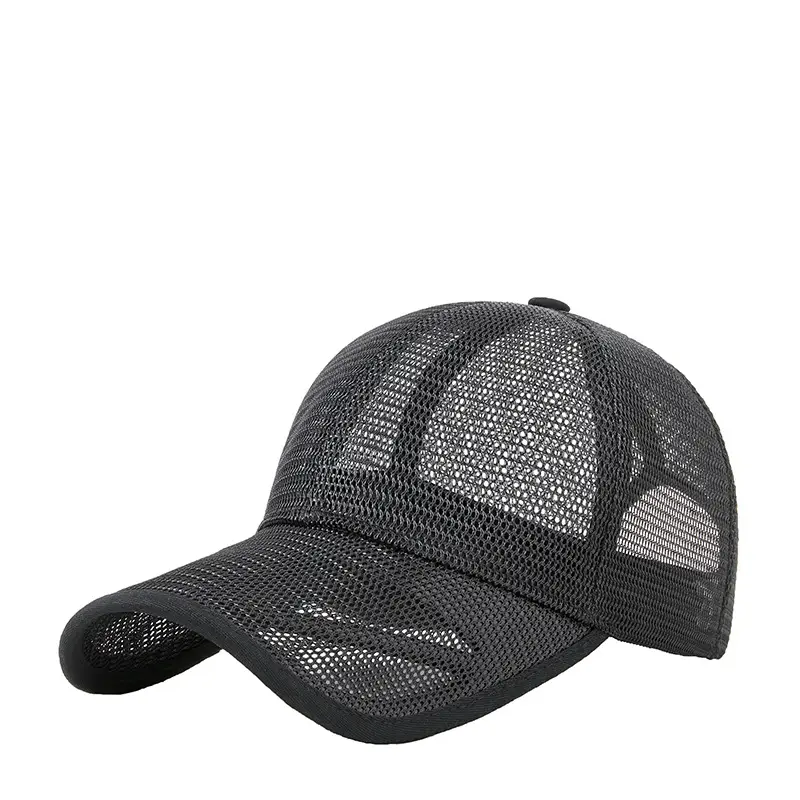 Men Blue Mesh Trucker Cap Summer Sun Hat - Image 15