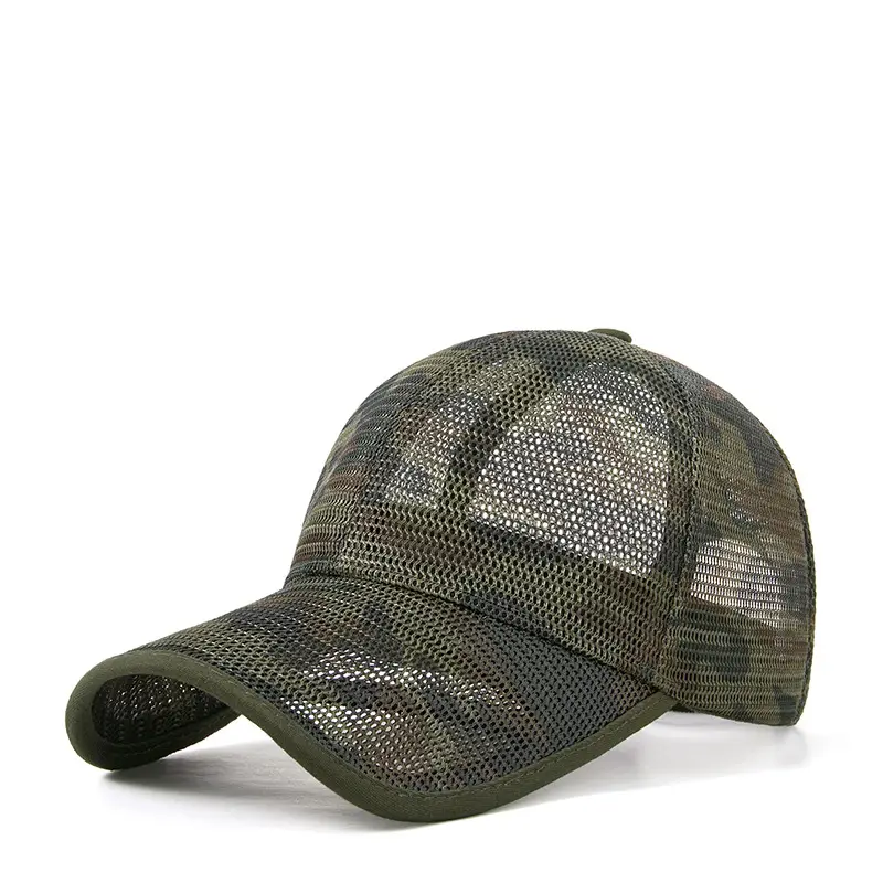 Men Blue Mesh Trucker Cap Summer Sun Hat - Image 6