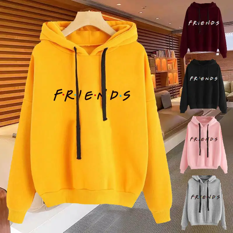 Women's Maroon Friends Hoodie Sweatshirt - Image 6