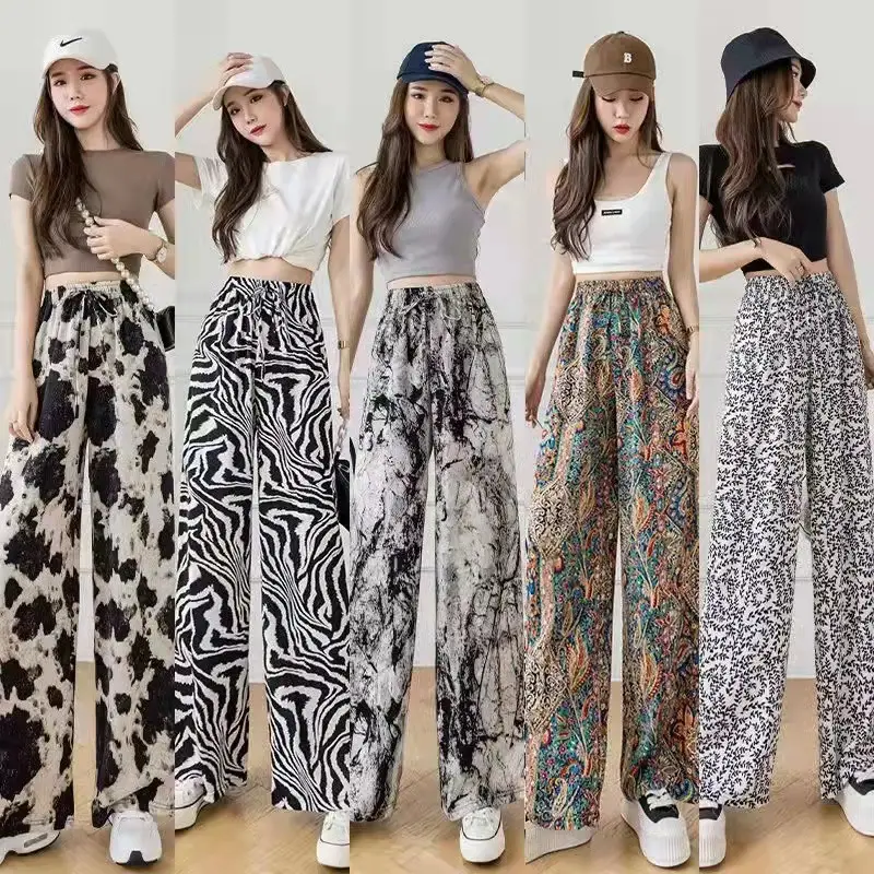 Women Ink Painting Dye Wide Leg Pants Summer — feature 18