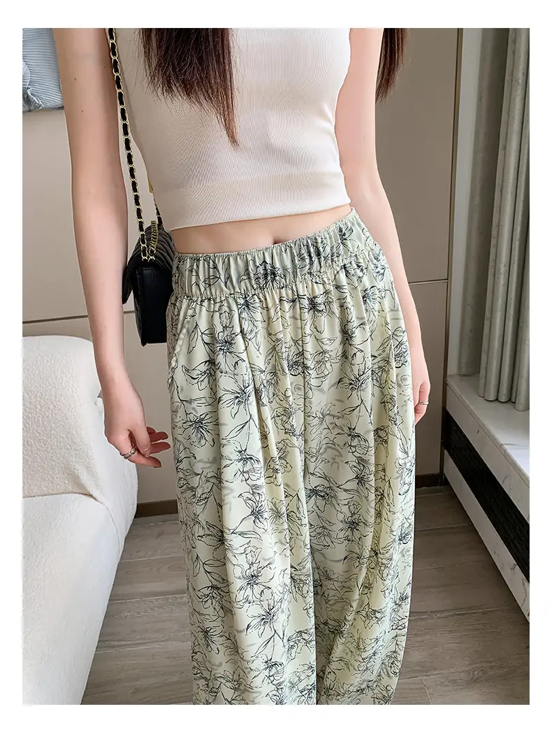 Women Ink Painting Dye Wide Leg Pants Summer — feature 15