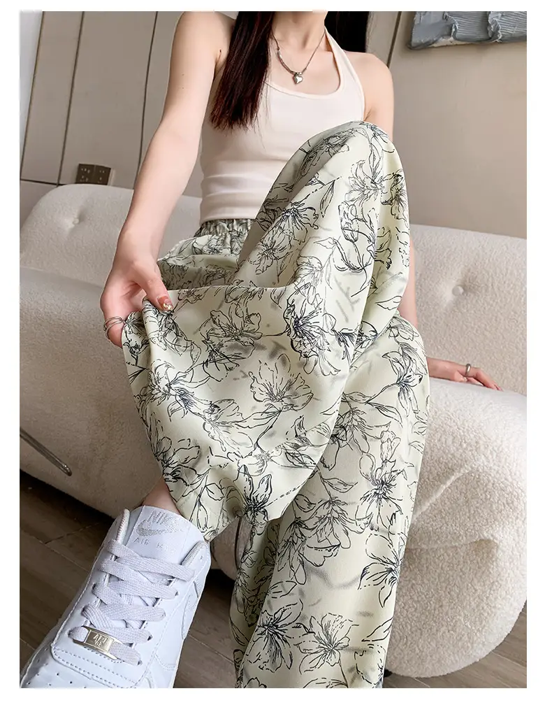 Women Ink Painting Dye Wide Leg Pants Summer — feature 16