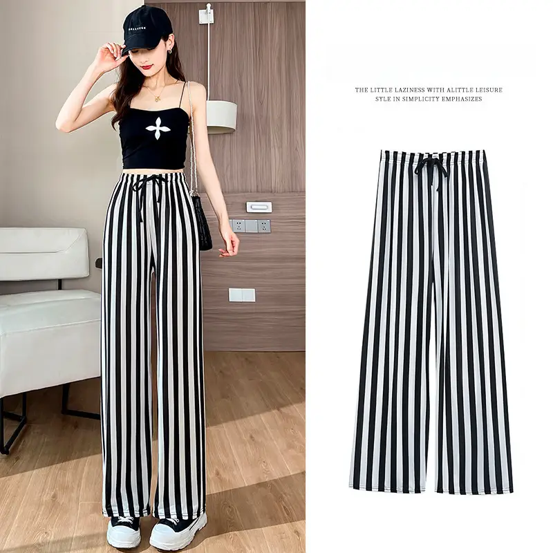 Women Ink Painting Dye Wide Leg Pants Summer - Image 11