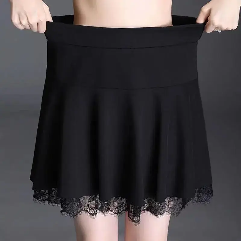 Black Lace High Waist Skinny Skirt for Women