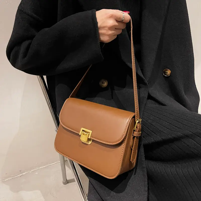 Women's Cream Leather Crossbody Bag 2023 New Style