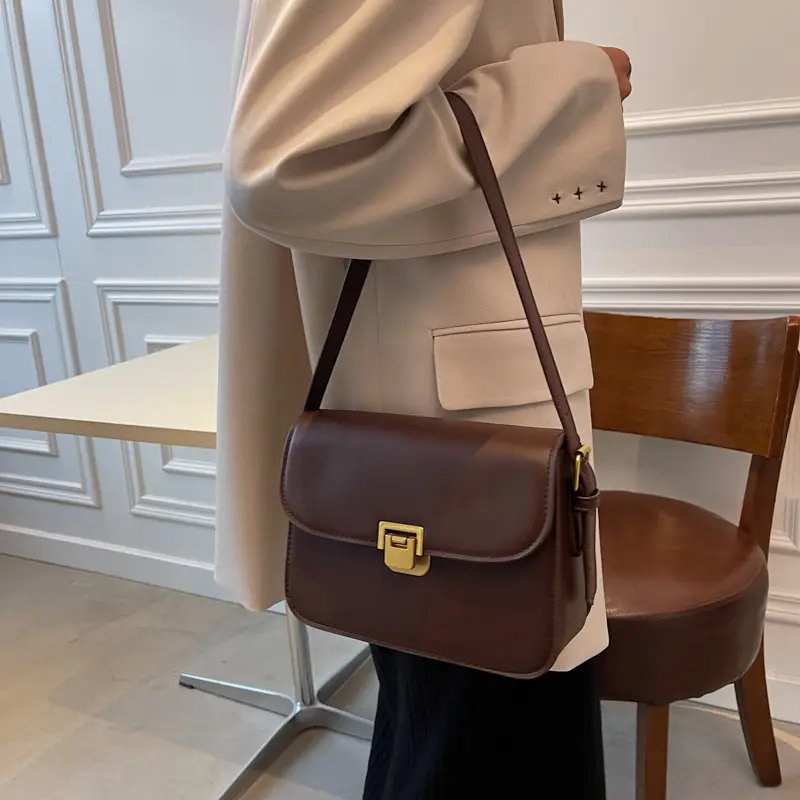 Women's Cream Leather Crossbody Bag 2023 New Style