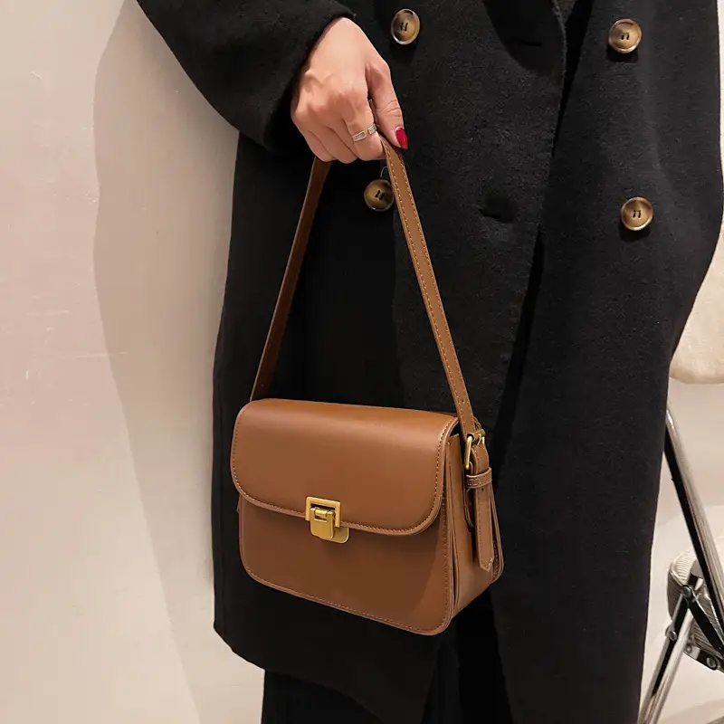 Women's Cream Leather Crossbody Bag 2023 New Style