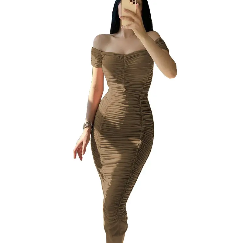 Elegant One-Shoulder Gathered Long Skirt for Women