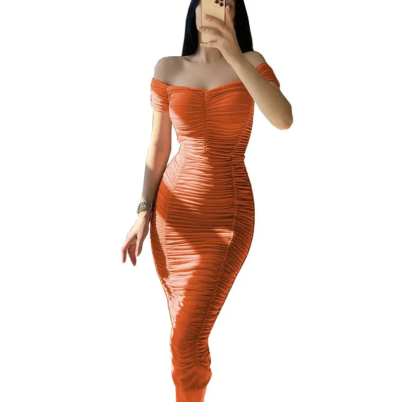 Elegant One-Shoulder Gathered Long Skirt for Women