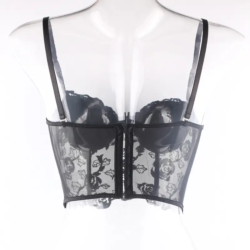 Pink Embroidered Fishbone Corset with Steel Strap — feature 18