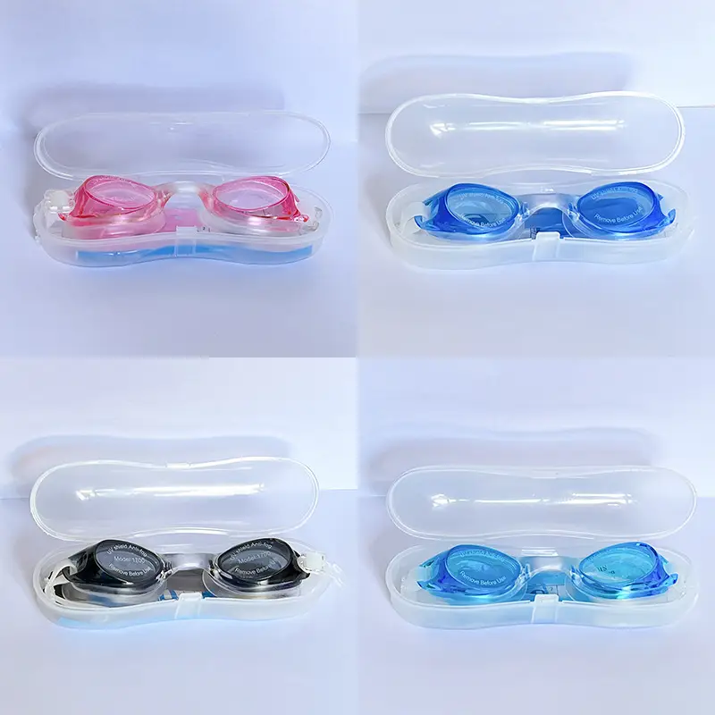 Factory direct waterproof swimming goggles children adult universal silicone swimming goggles wholesale flat light multi-color optional