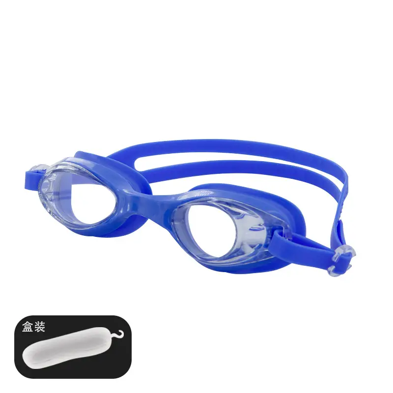Factory direct waterproof swimming goggles children adult universal silicone swimming goggles wholesale flat light multi-color optional