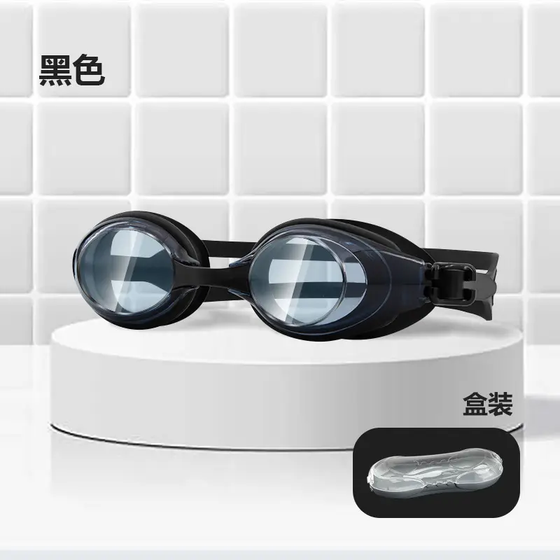 Factory direct waterproof swimming goggles children adult universal silicone swimming goggles wholesale flat light multi-color optional