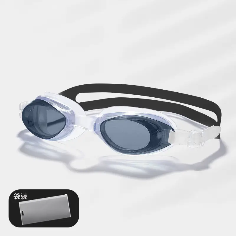 Factory direct waterproof swimming goggles children adult universal silicone swimming goggles wholesale flat light multi-color optional