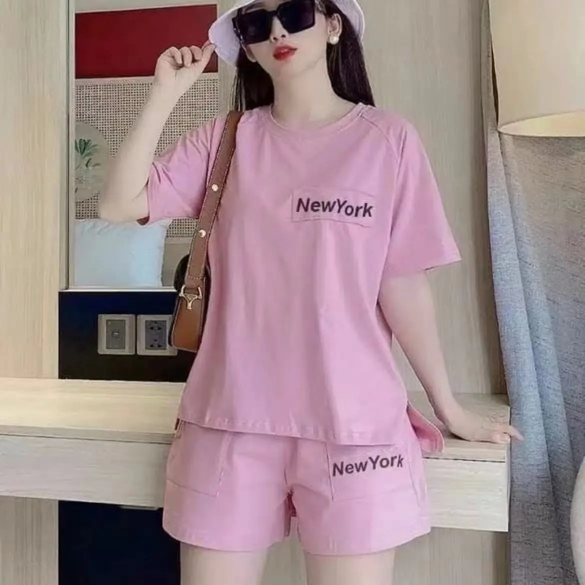 Women Green Elise Printed Shorts Set Summer Casual 2023 - Image 5
