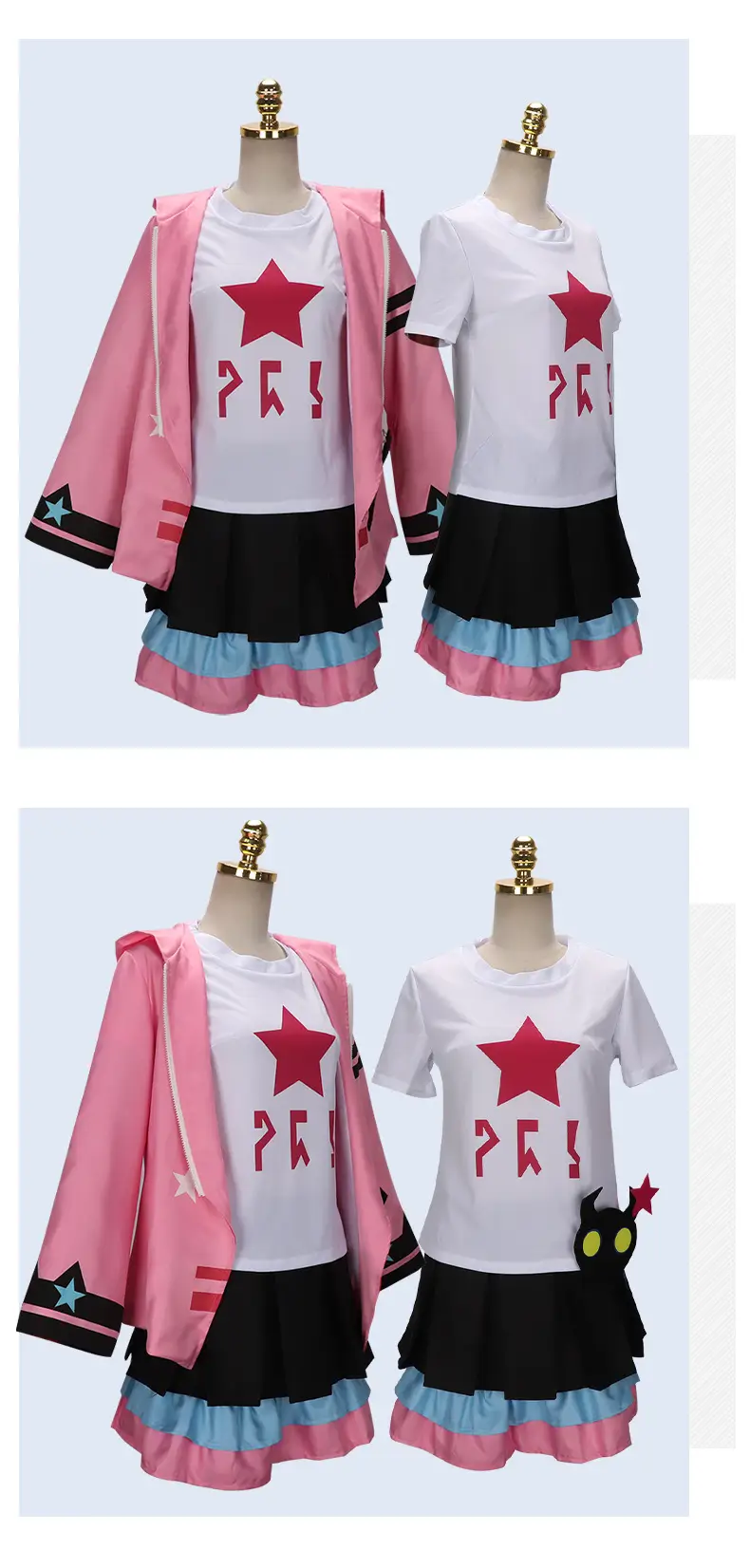 Kids Star Belted Sandals Pink White School Uniform — feature 2