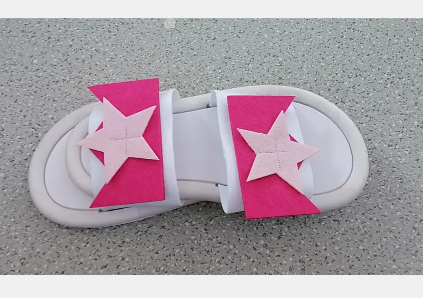 Kids Star Belted Sandals Pink White School Uniform - Image 3