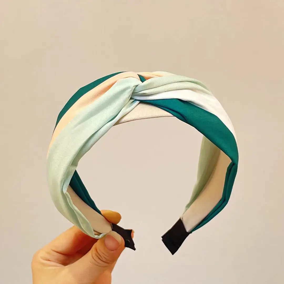 New Cross Hairband with Contrast Fabric Wide Brim - Image 6
