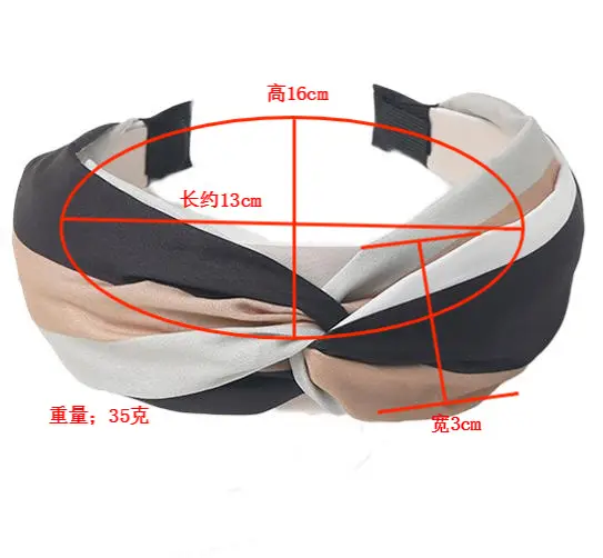 New Cross Hairband with Contrast Fabric Wide Brim — feature 1