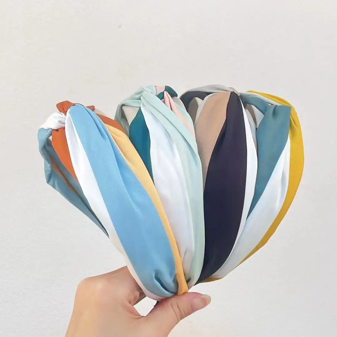 New Cross Hairband with Contrast Fabric Wide Brim — feature 5