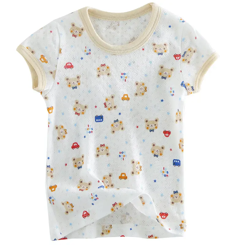 Japanese Style Baby T-Shirt White Mesh Short Sleeve - Image 6