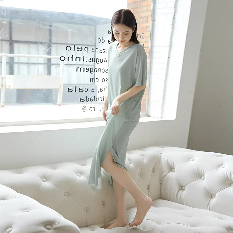 Summer Japanese Dress Ice Silk V-Neck Long Pants - Image 5