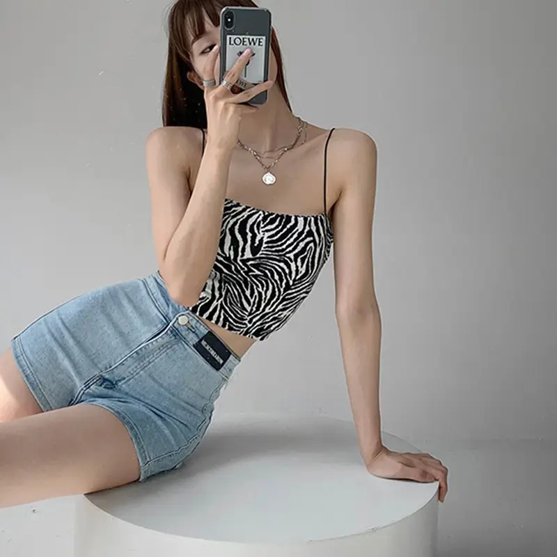 Women Black Slim Fit High Waist Denim Shorts - Image 6
