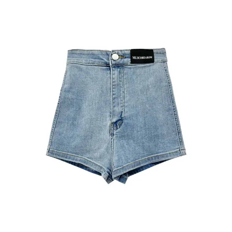 Women Black Slim Fit High Waist Denim Shorts - Image 8