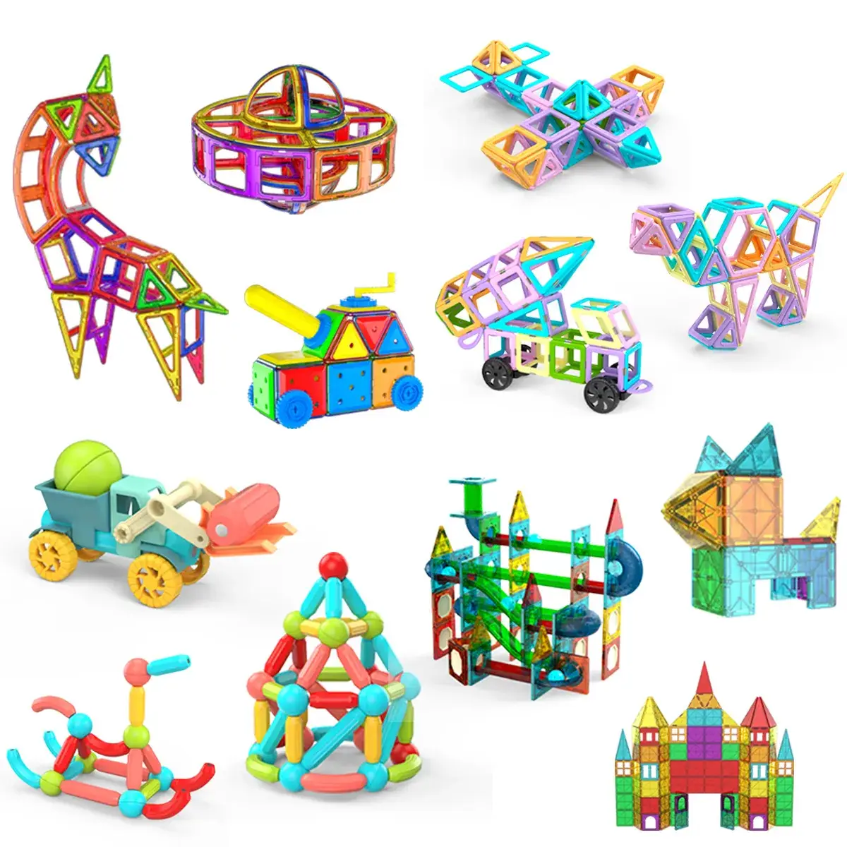 Pure Magnetic Building Blocks for Kids Blue Triangle - Image 47