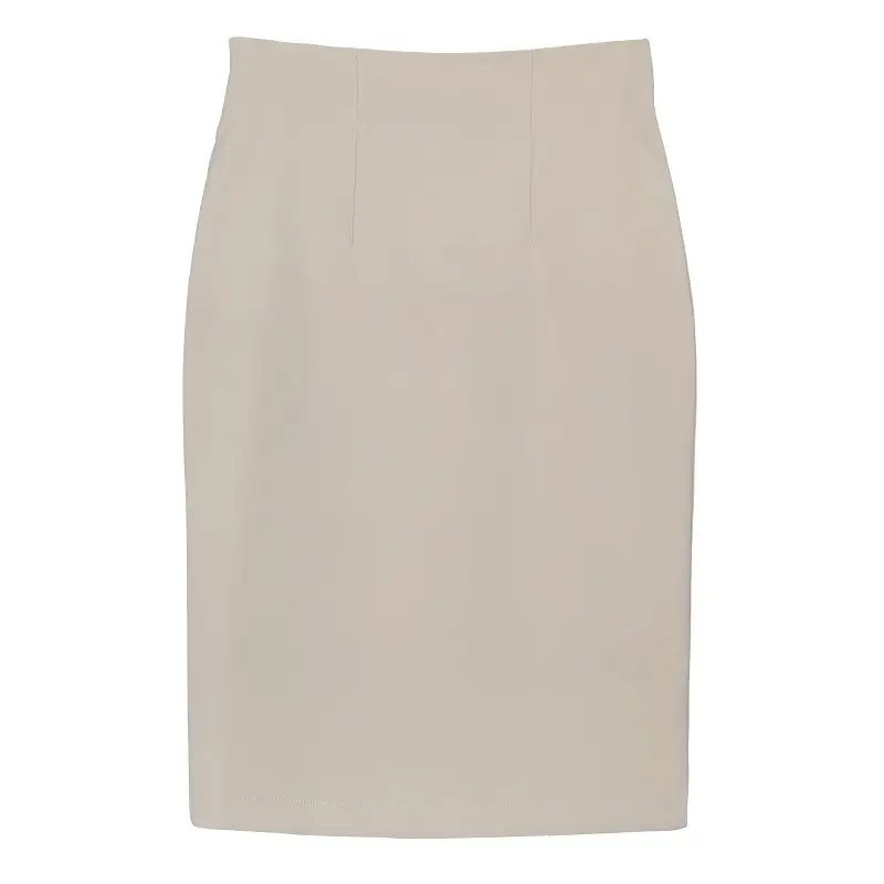 Women's Red Rear Split Slimming Skirt Mid Length - Image 9