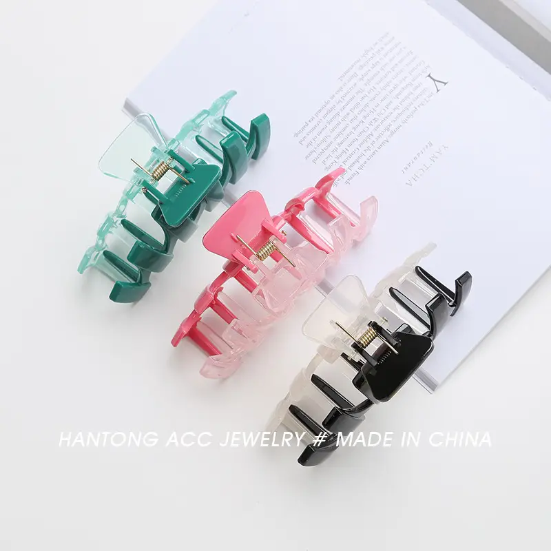 Two Color Big Wave Hair Clips Japanese Korean Bath Makeup Retro Color Matching Summer New Style Plate Hairpin - Image 8