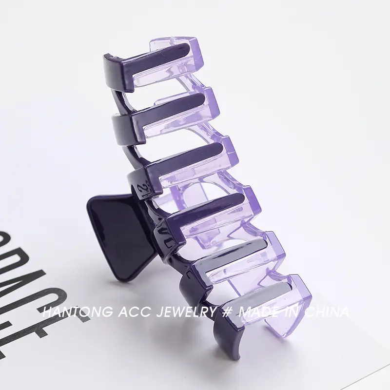 Two Color Big Wave Hair Clips Japanese Korean Bath Makeup Retro Color Matching Summer New Style Plate Hairpin - Image 10