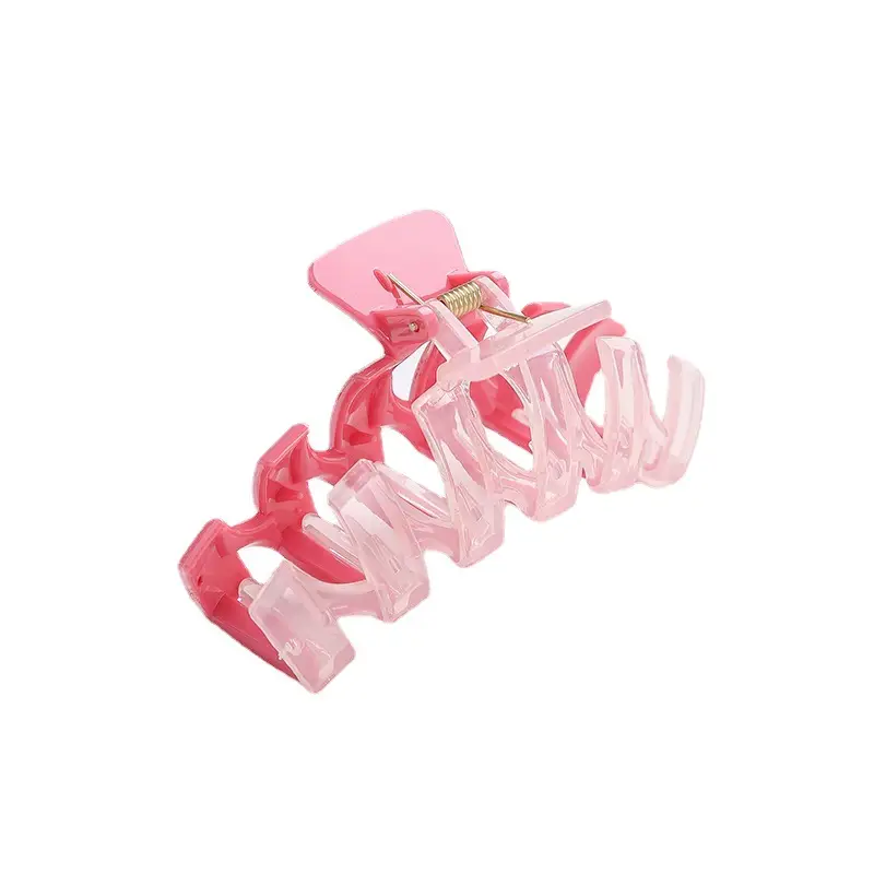 Two Color Big Wave Hair Clips Japanese Korean Bath Makeup Retro Color Matching Summer New Style Plate Hairpin - Image 11