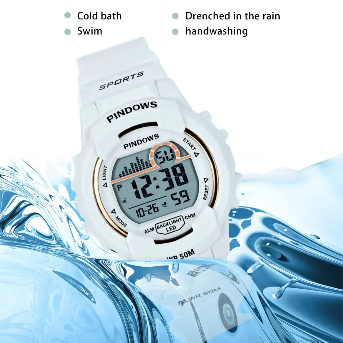 Green Waterproof Digital Watch for Men Women - Image 8