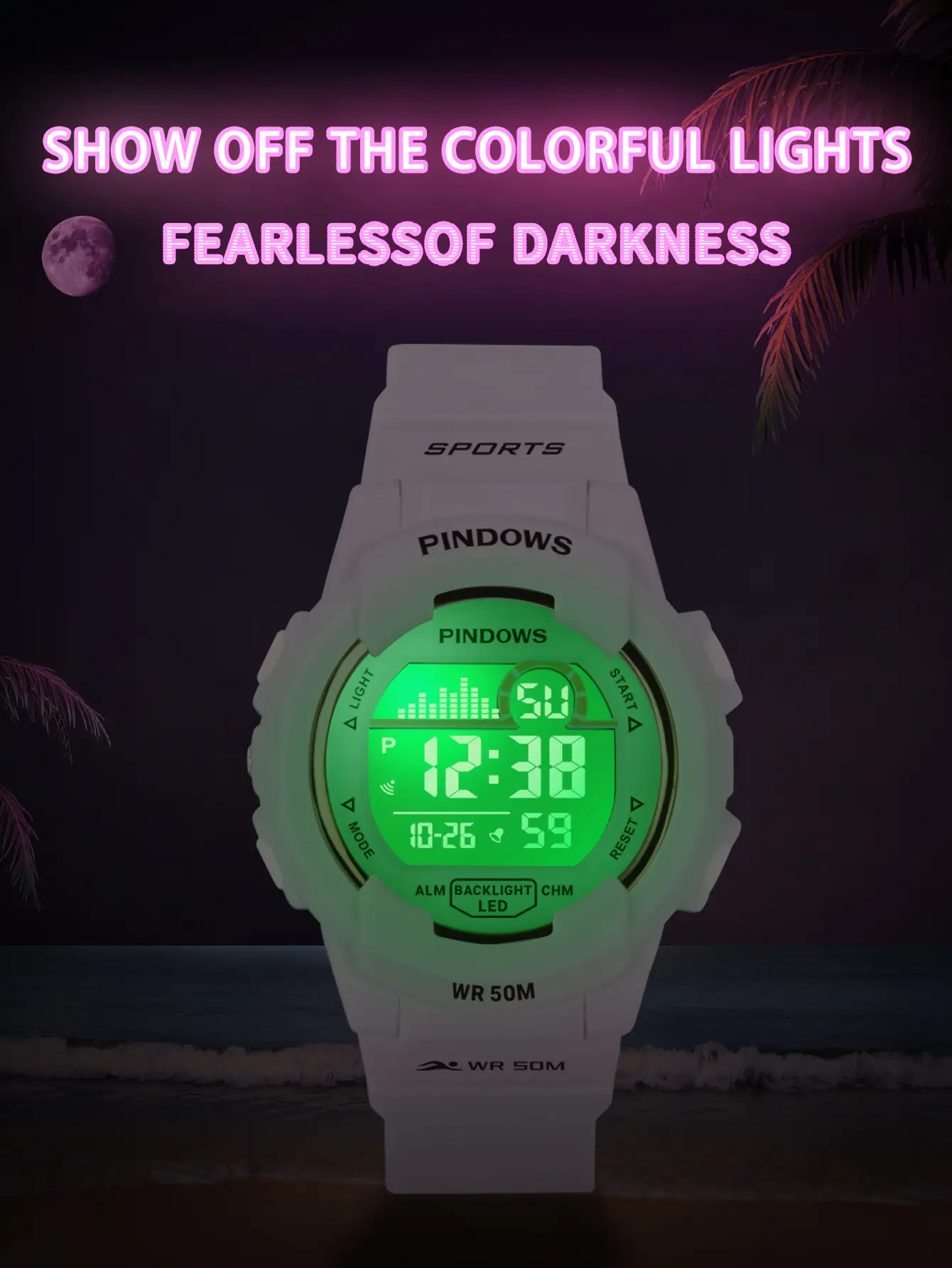 Green Waterproof Digital Watch for Men Women — feature 7