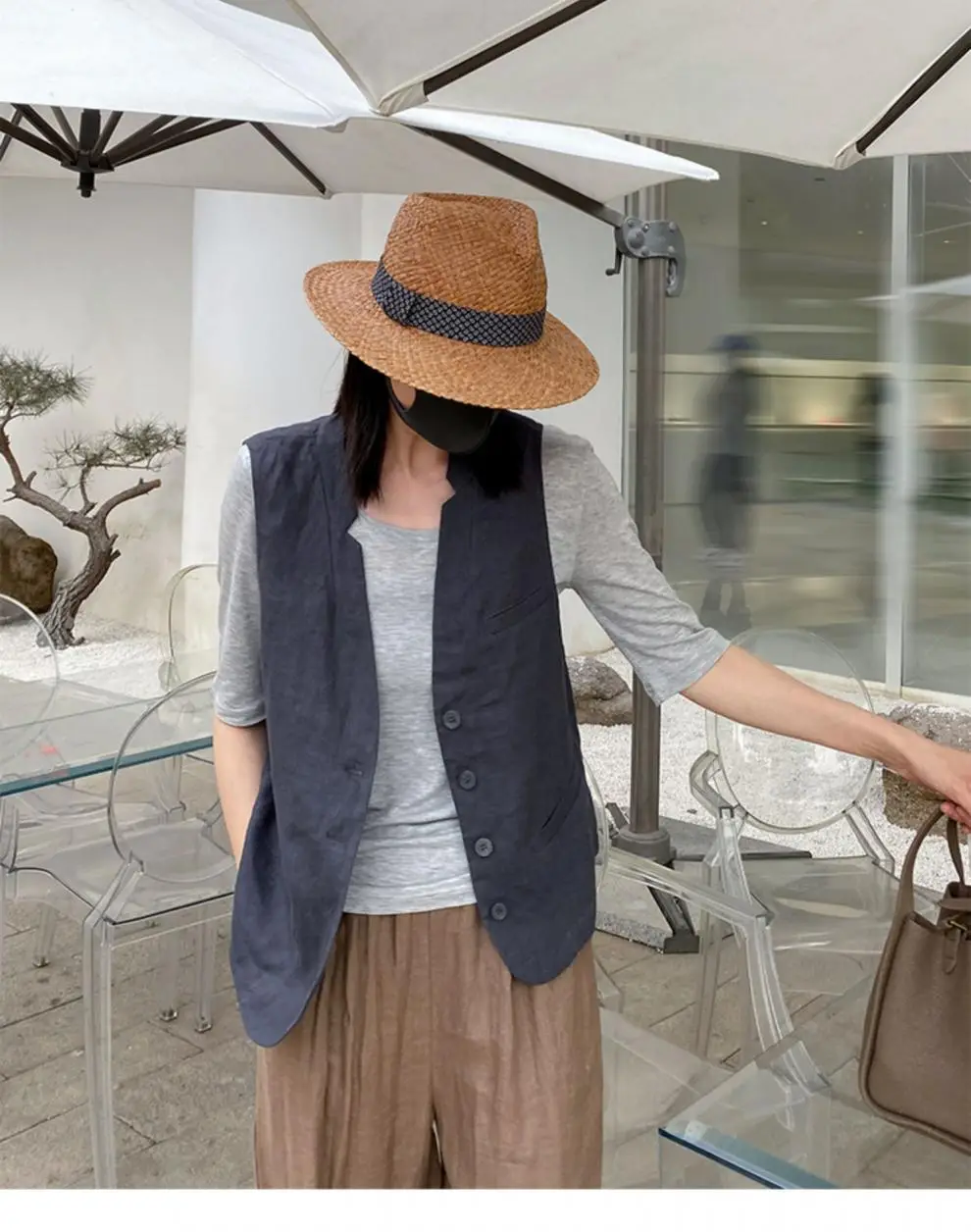 Women's 2024 Summer Linen Vest with Straw Hat — feature 19
