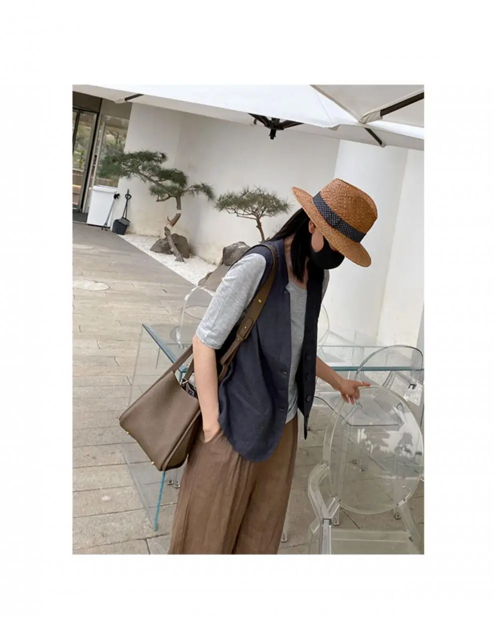Women's 2024 Summer Linen Vest with Straw Hat — feature 21