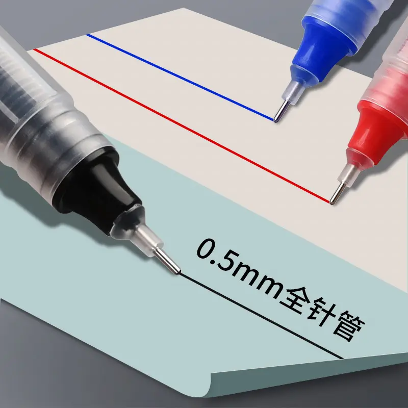 Direct liquid ball pen black gel pen 0.5mm full needle tube sign pen office supplies student examination pen